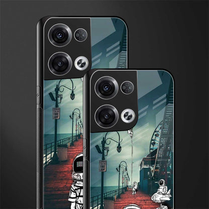 astronaut believer beach back phone cover | glass case for oppo reno 8