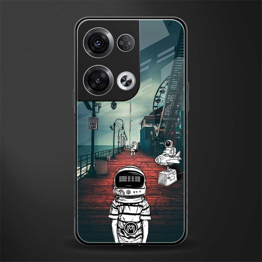 astronaut believer beach back phone cover | glass case for oppo reno 8