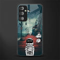 astronaut believer beach back phone cover | glass case for samsung galaxy f23 5g