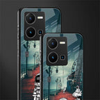 astronaut believer beach back phone cover | glass case for vivo y35 4g