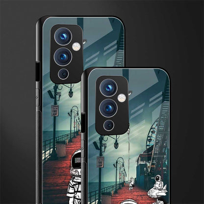 astronaut believer beach back phone cover | glass case for oneplus 9