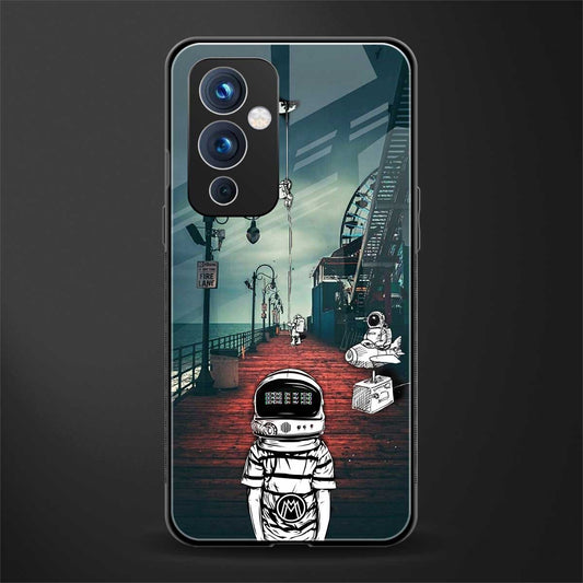 astronaut believer beach back phone cover | glass case for oneplus 9
