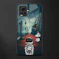 astronaut believer beach back phone cover | glass case for vivo v21e 4g