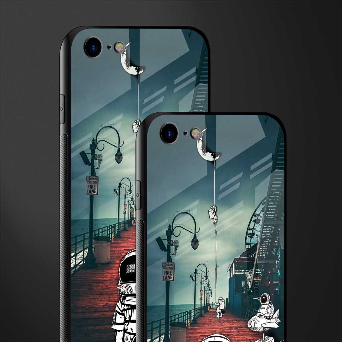 astronaut believer beach glass case for iphone se 2020 image-2