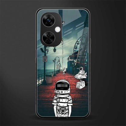 astronaut believer beach back phone cover | glass case for oneplus nord ce 3 lite