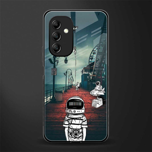 astronaut believer beach back phone cover | glass case for samsung galaxy a14 5g