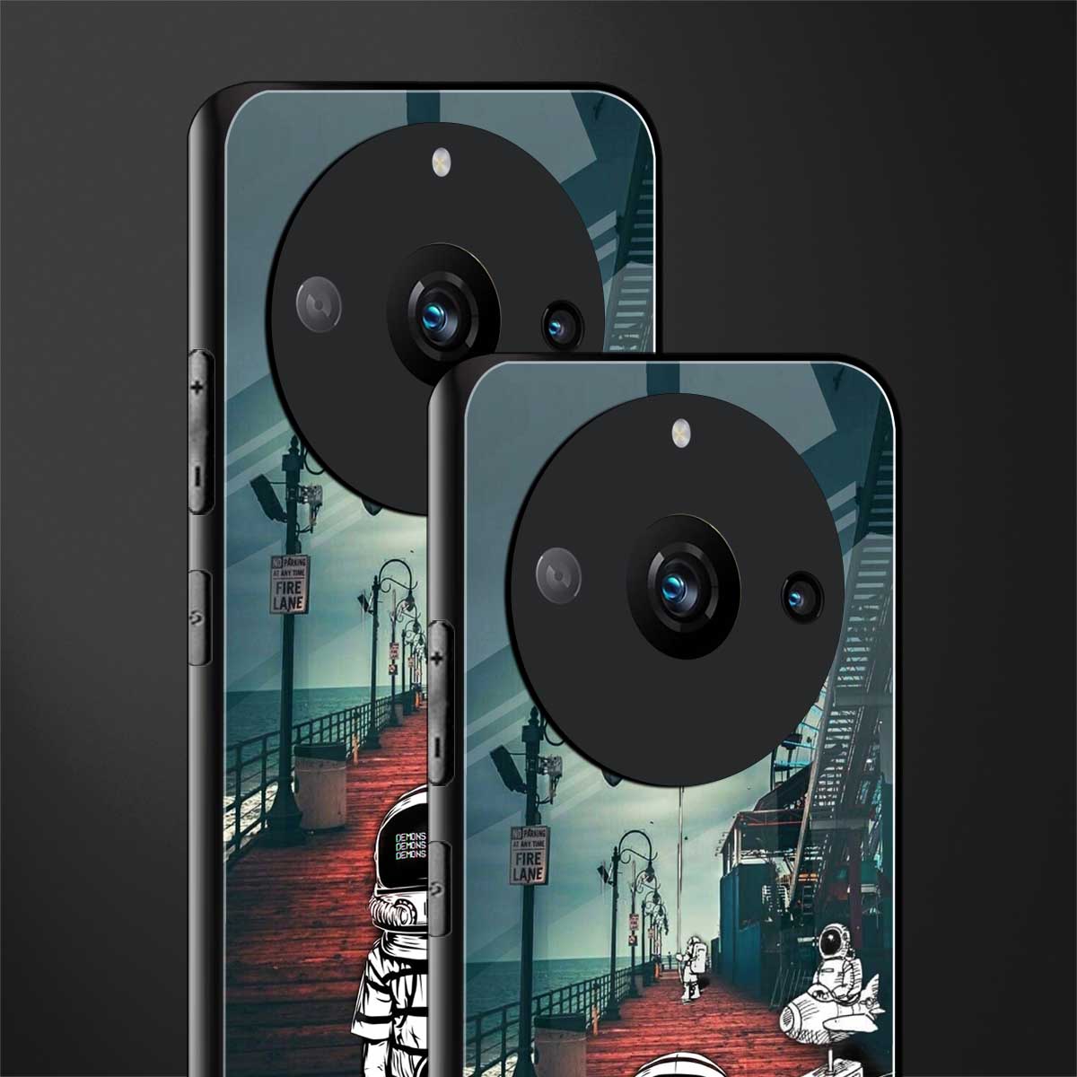 astronaut believer beach back phone cover | glass case for realme 11 pro 5g