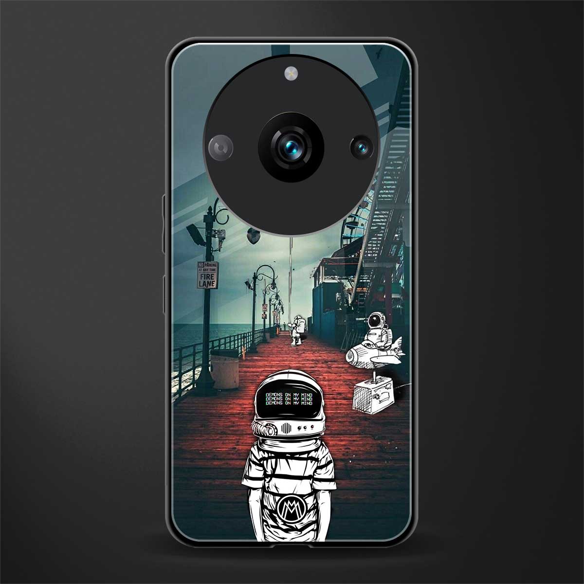 astronaut believer beach back phone cover | glass case for realme 11 pro 5g