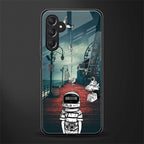 astronaut believer beach back phone cover | glass case for samsun galaxy a24 4g