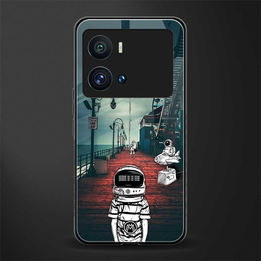 astronaut believer beach back phone cover | glass case for iQOO 9 Pro