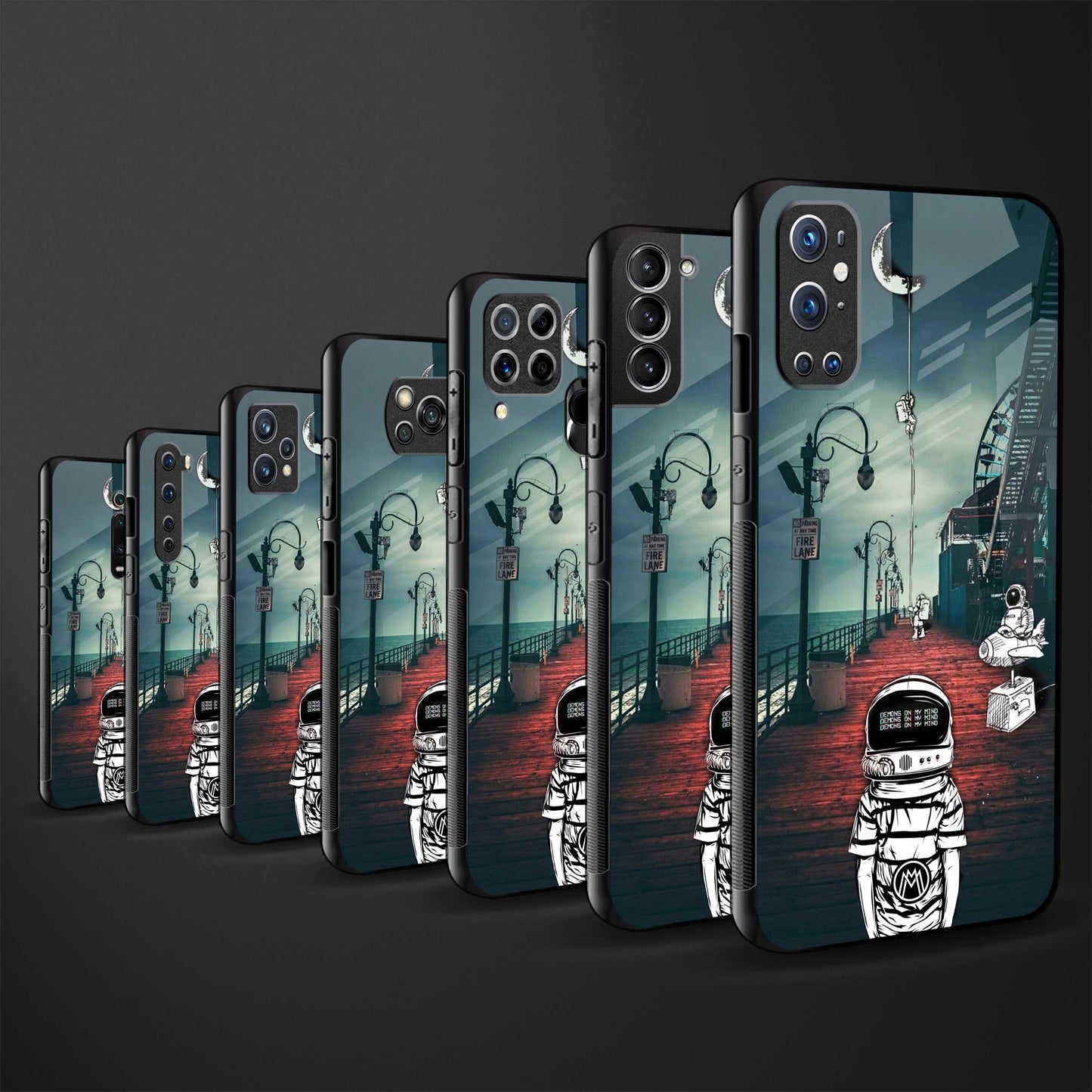 astronaut believer beach back phone cover | glass case for vivo t1 44w 4g