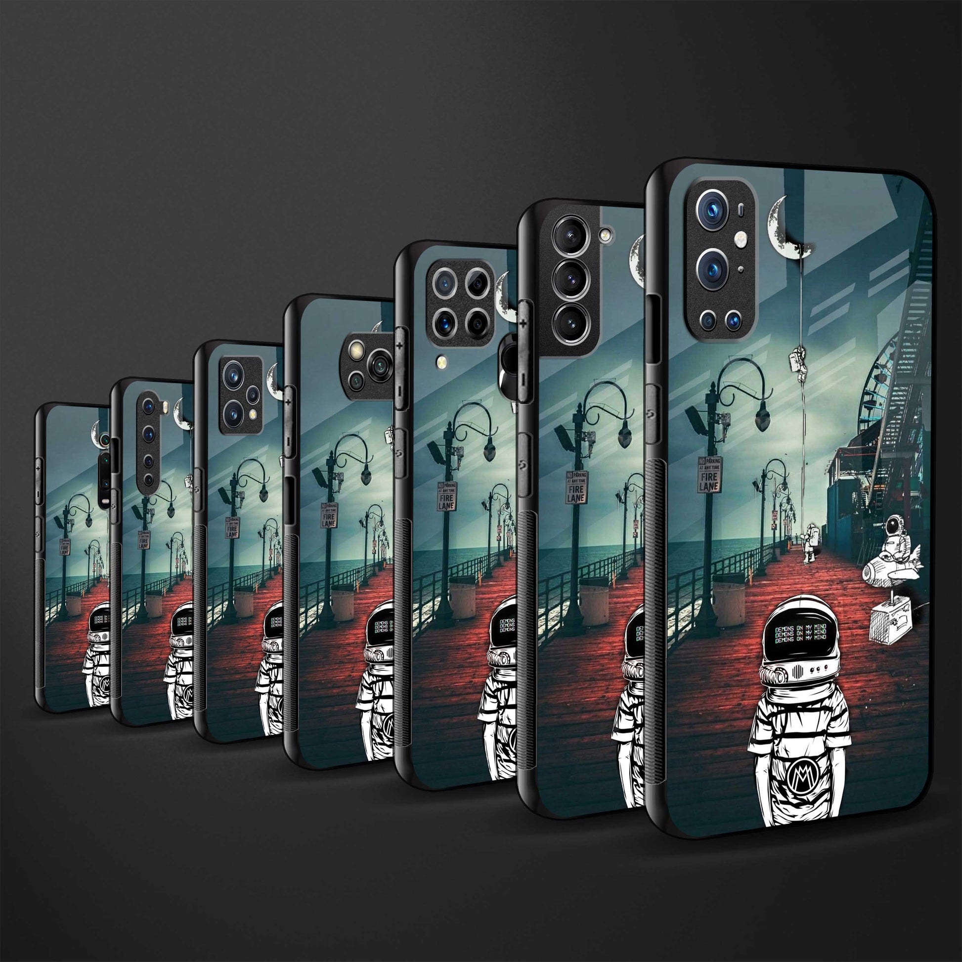 astronaut believer beach back phone cover | glass case for vivo t1 44w 4g