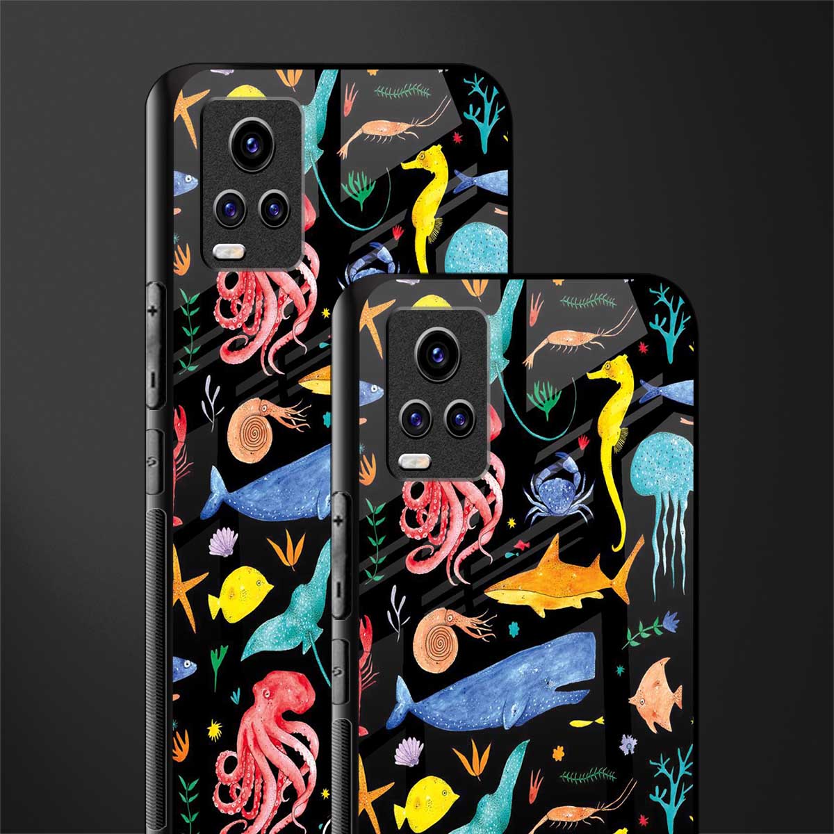 atomic ocean back phone cover | glass case for vivo y73