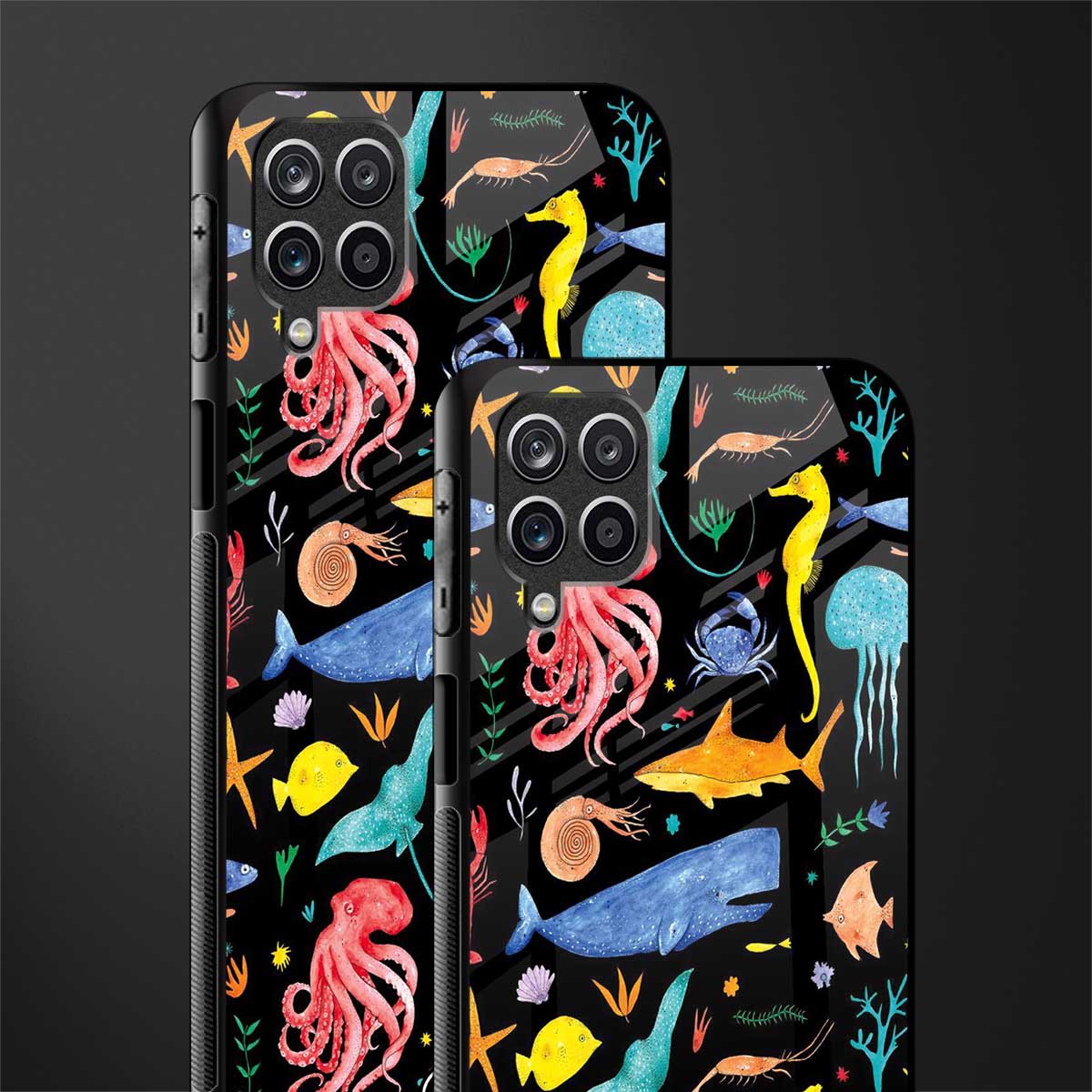 atomic ocean back phone cover | glass case for samsung galaxy a22 4g