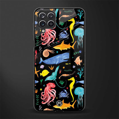 atomic ocean back phone cover | glass case for samsung galaxy a22 4g