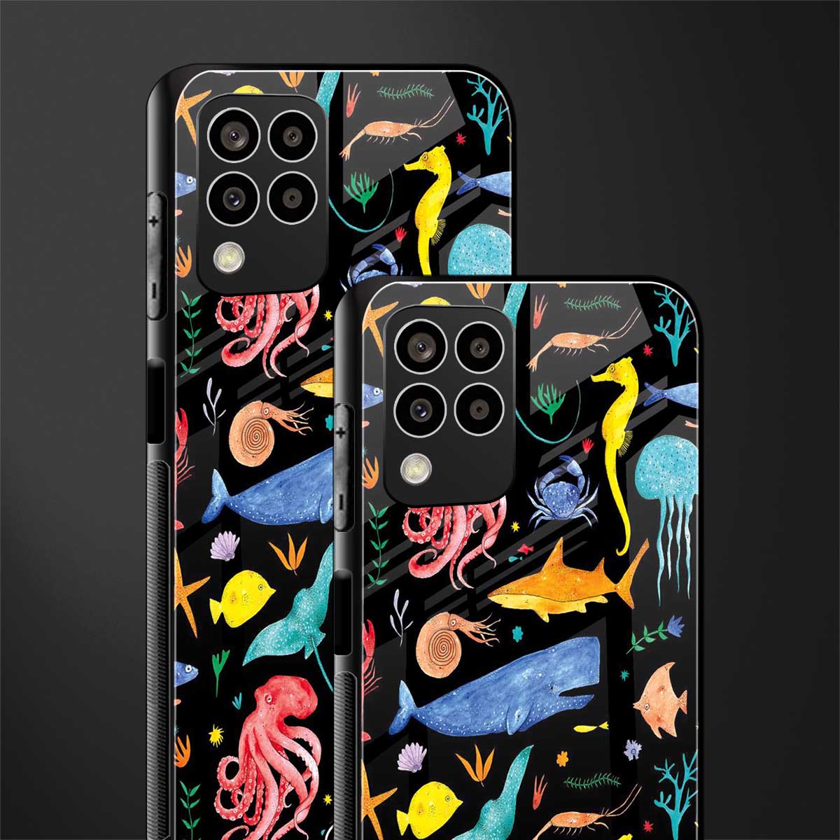 atomic ocean back phone cover | glass case for samsung galaxy m33 5g