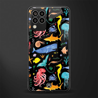 atomic ocean back phone cover | glass case for samsung galaxy m33 5g
