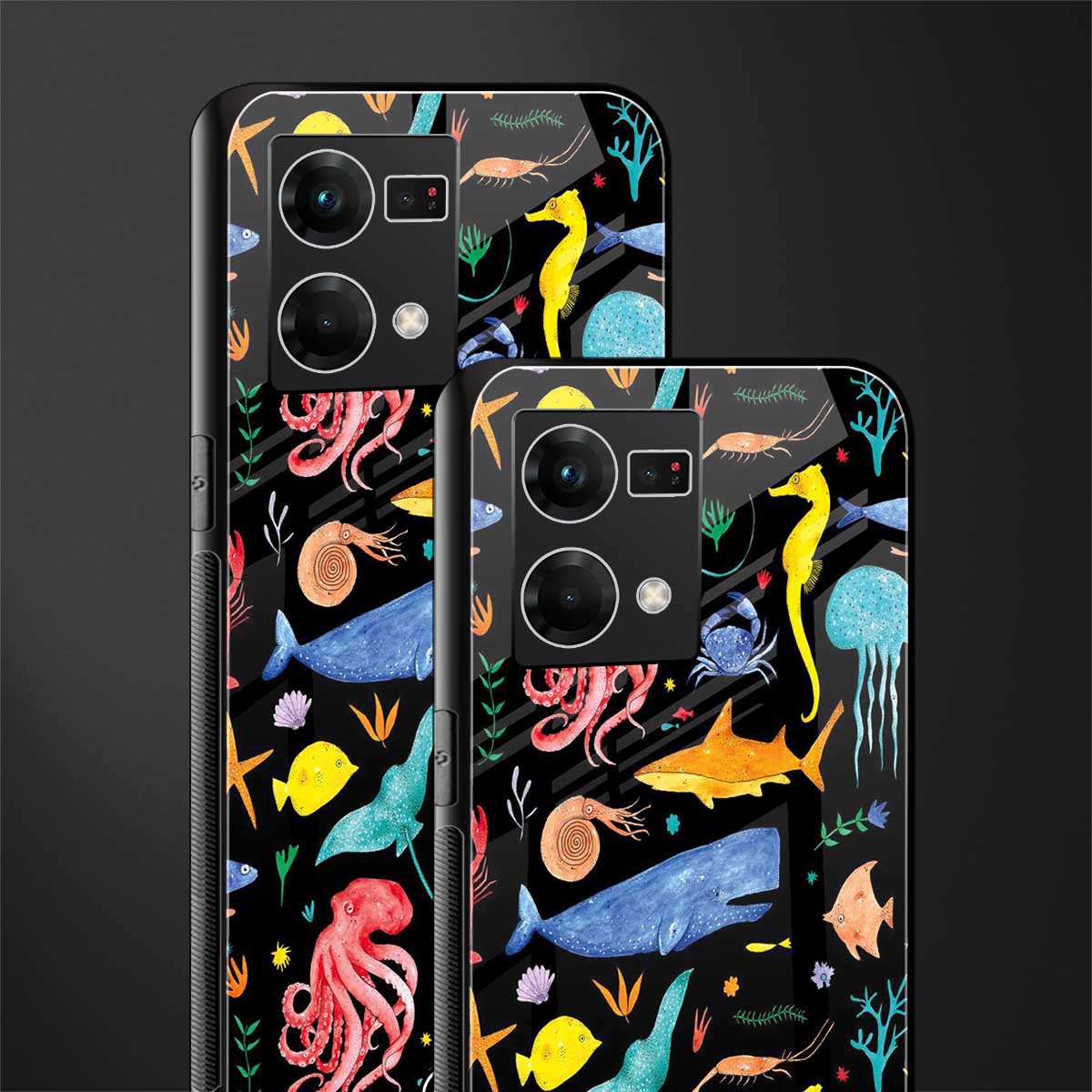 atomic ocean back phone cover | glass case for oppo f21 pro 4g
