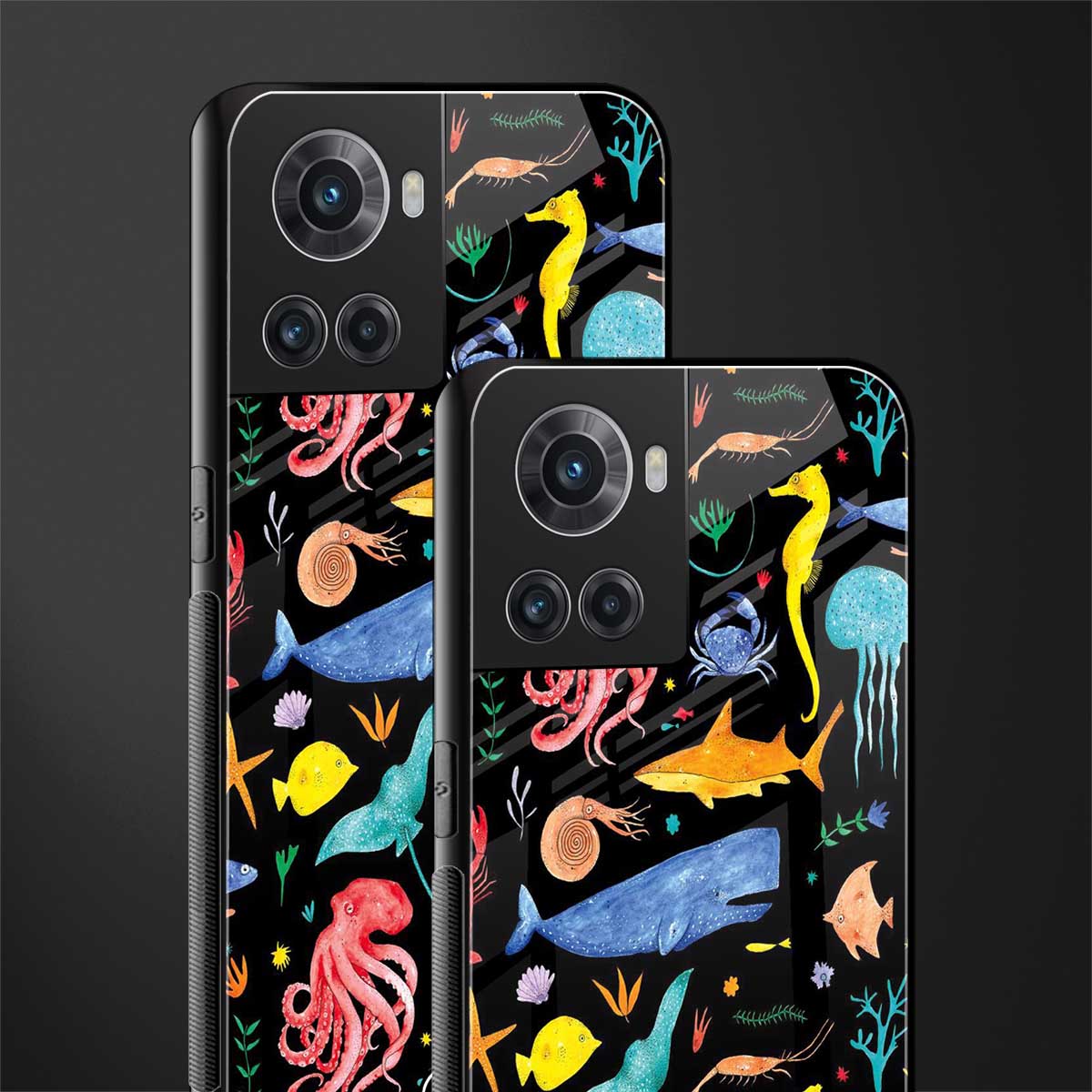 atomic ocean back phone cover | glass case for oneplus 10r 5g