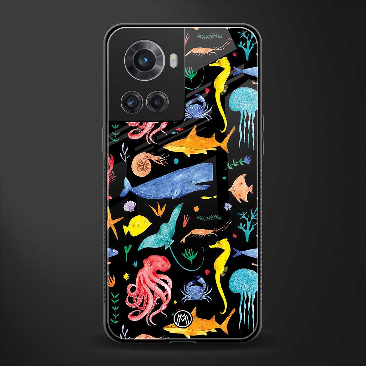 atomic ocean back phone cover | glass case for oneplus 10r 5g