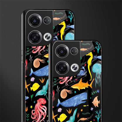 atomic ocean back phone cover | glass case for oppo reno 8