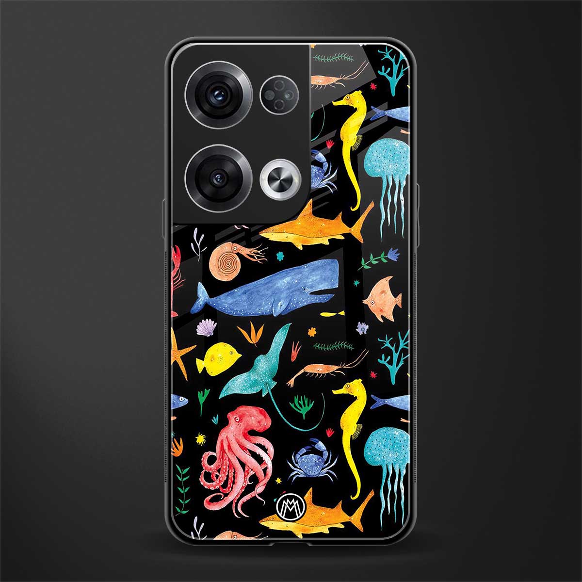 atomic ocean back phone cover | glass case for oppo reno 8