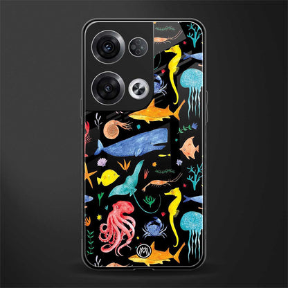 atomic ocean back phone cover | glass case for oppo reno 8