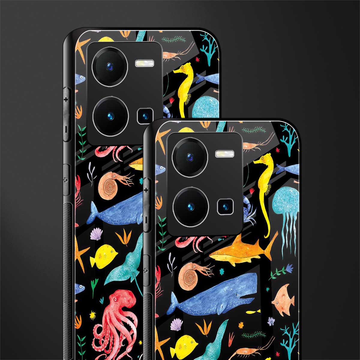 atomic ocean back phone cover | glass case for vivo y35 4g