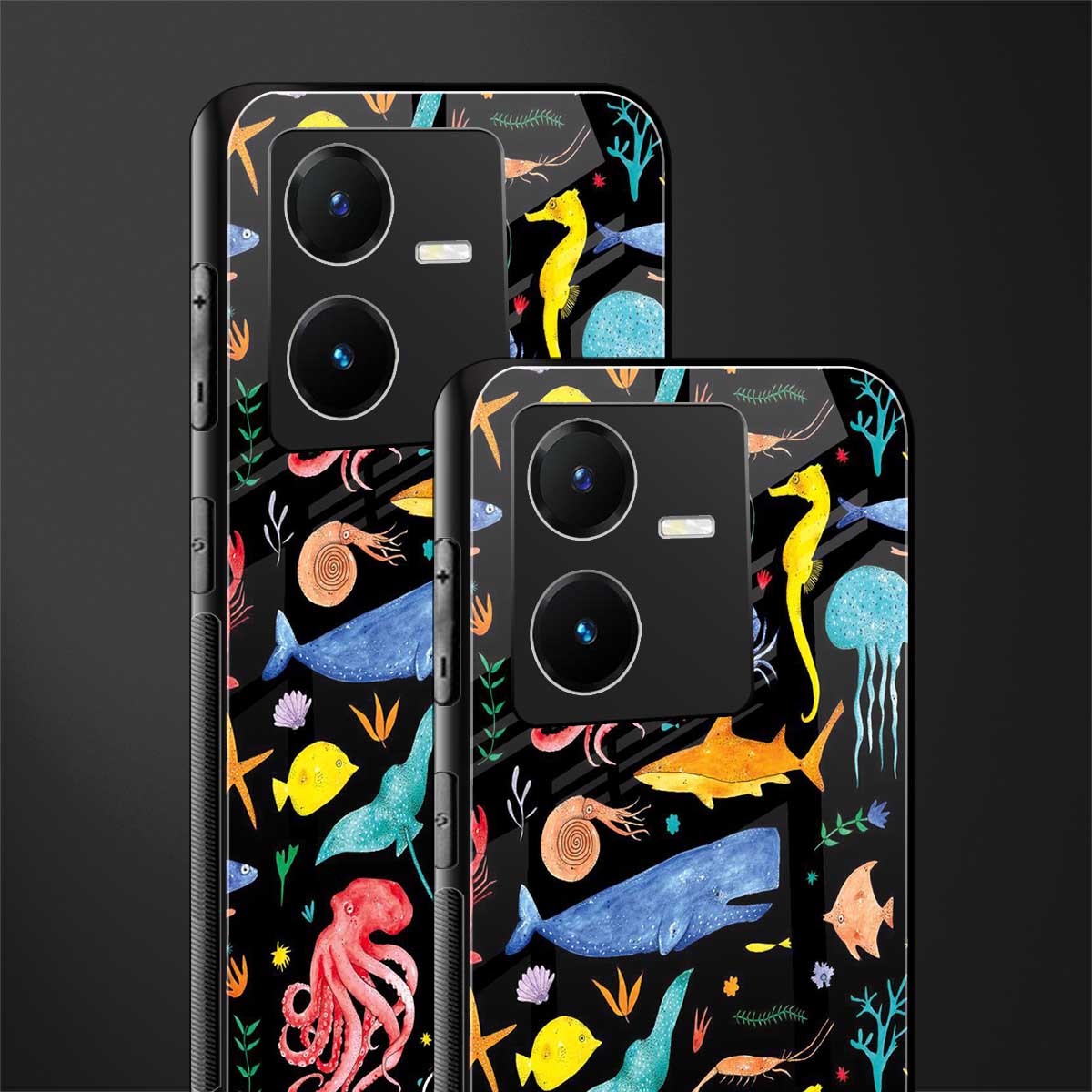 atomic ocean back phone cover | glass case for vivo y22