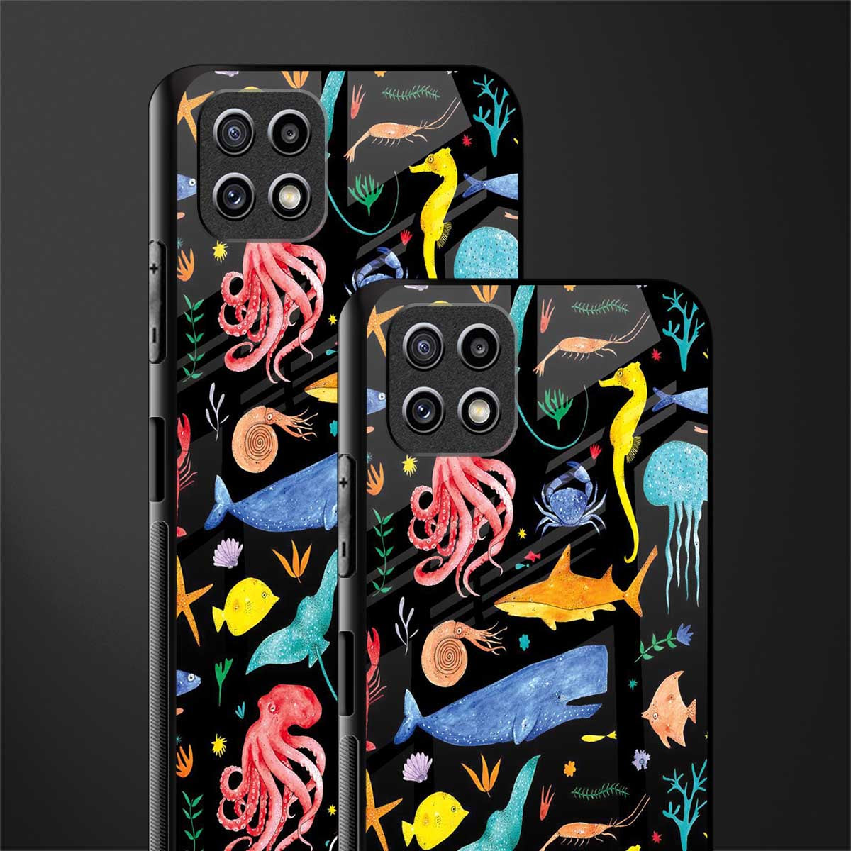 atomic ocean back phone cover | glass case for samsung galaxy f42