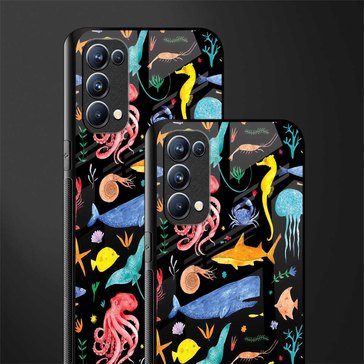 atomic ocean back phone cover | glass case for oppo reno 5