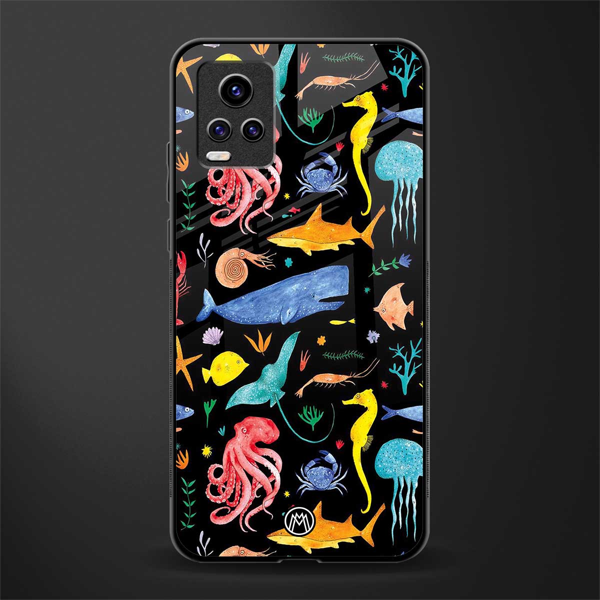 atomic ocean back phone cover | glass case for vivo v21e 4g
