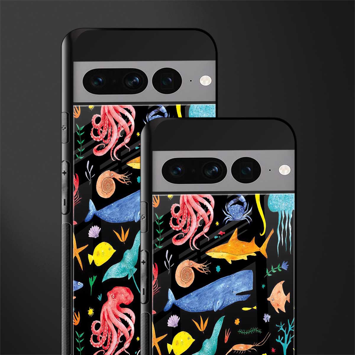 atomic ocean back phone cover | glass case for google pixel 7 pro