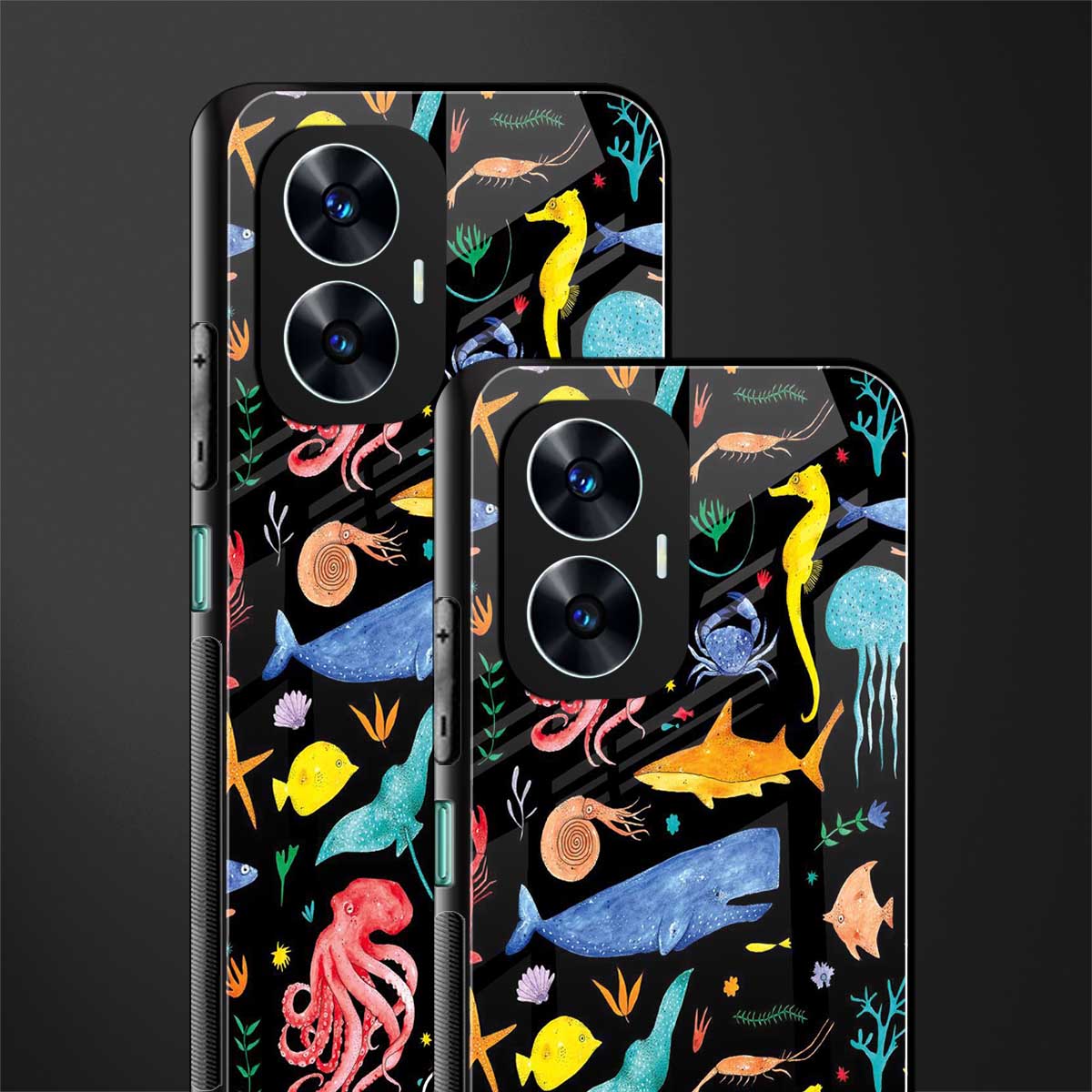 atomic ocean back phone cover | glass case for realme c55