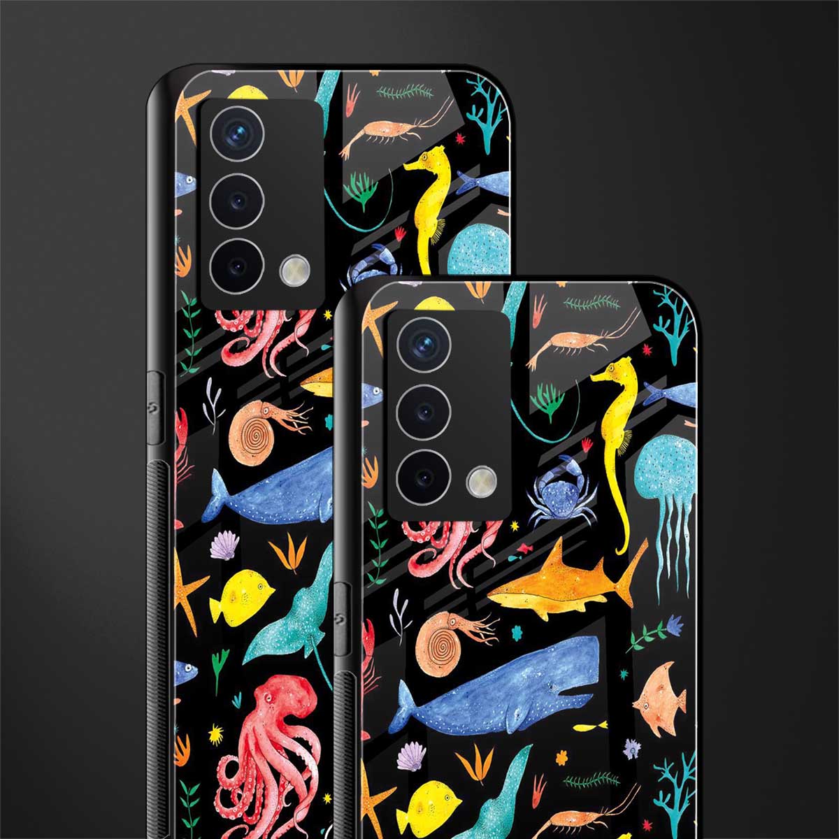 atomic ocean back phone cover | glass case for oppo a74 4g