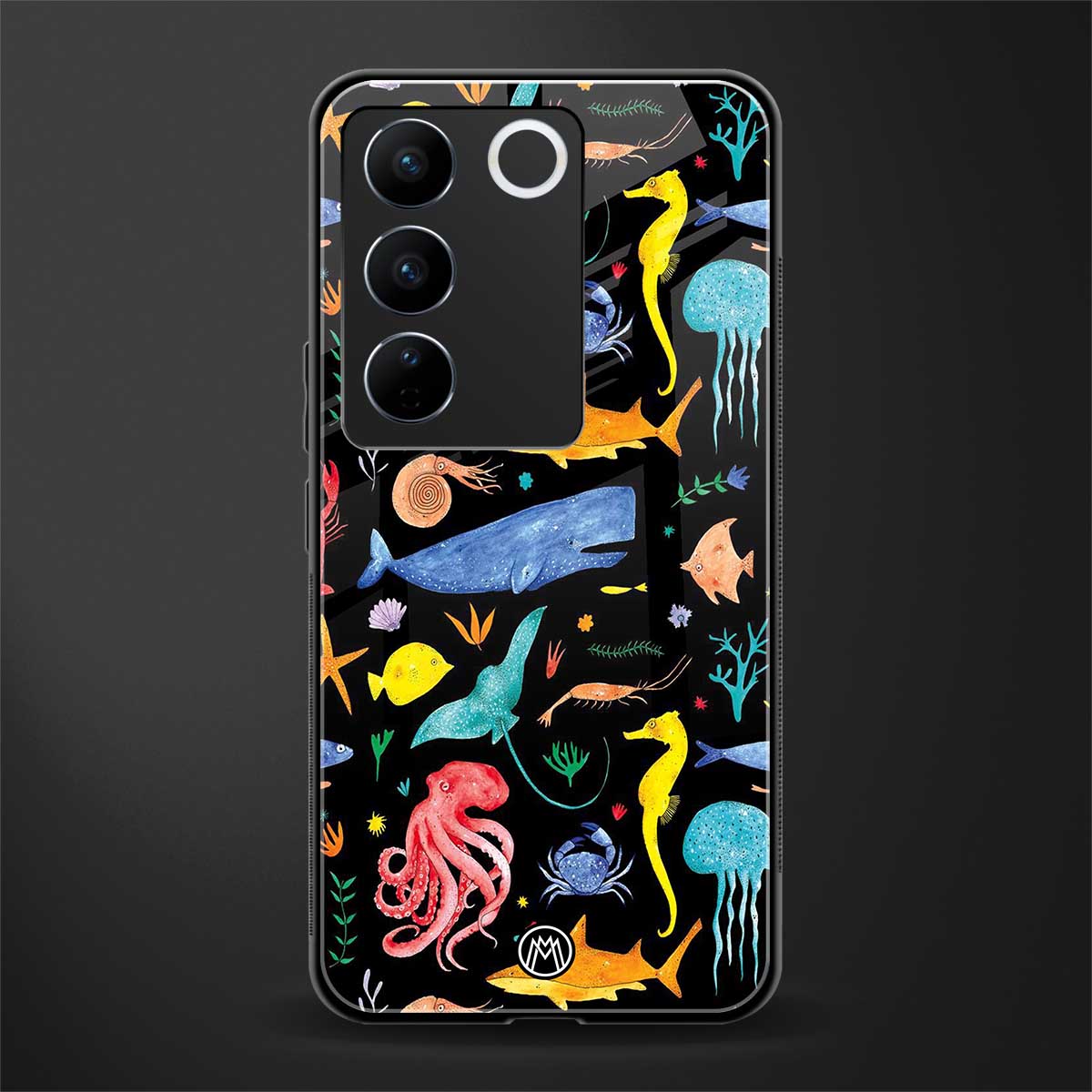 atomic ocean back phone cover | glass case for vivo v27 pro 5g