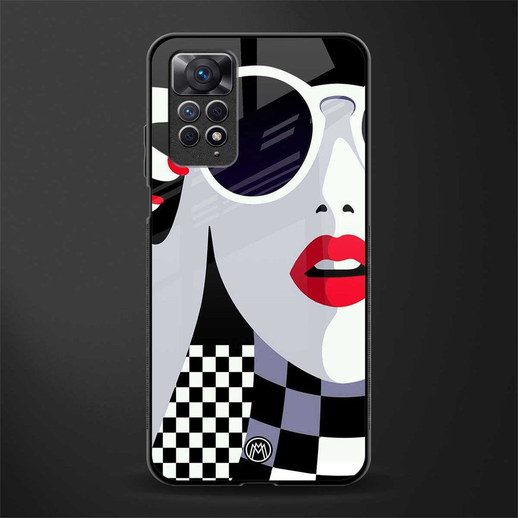 attitude queen glass case for redmi note 11 image