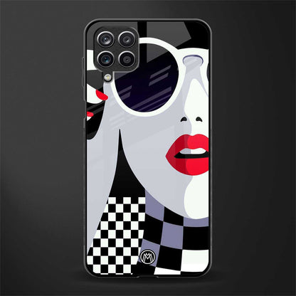 attitude queen glass case for samsung galaxy f12 image