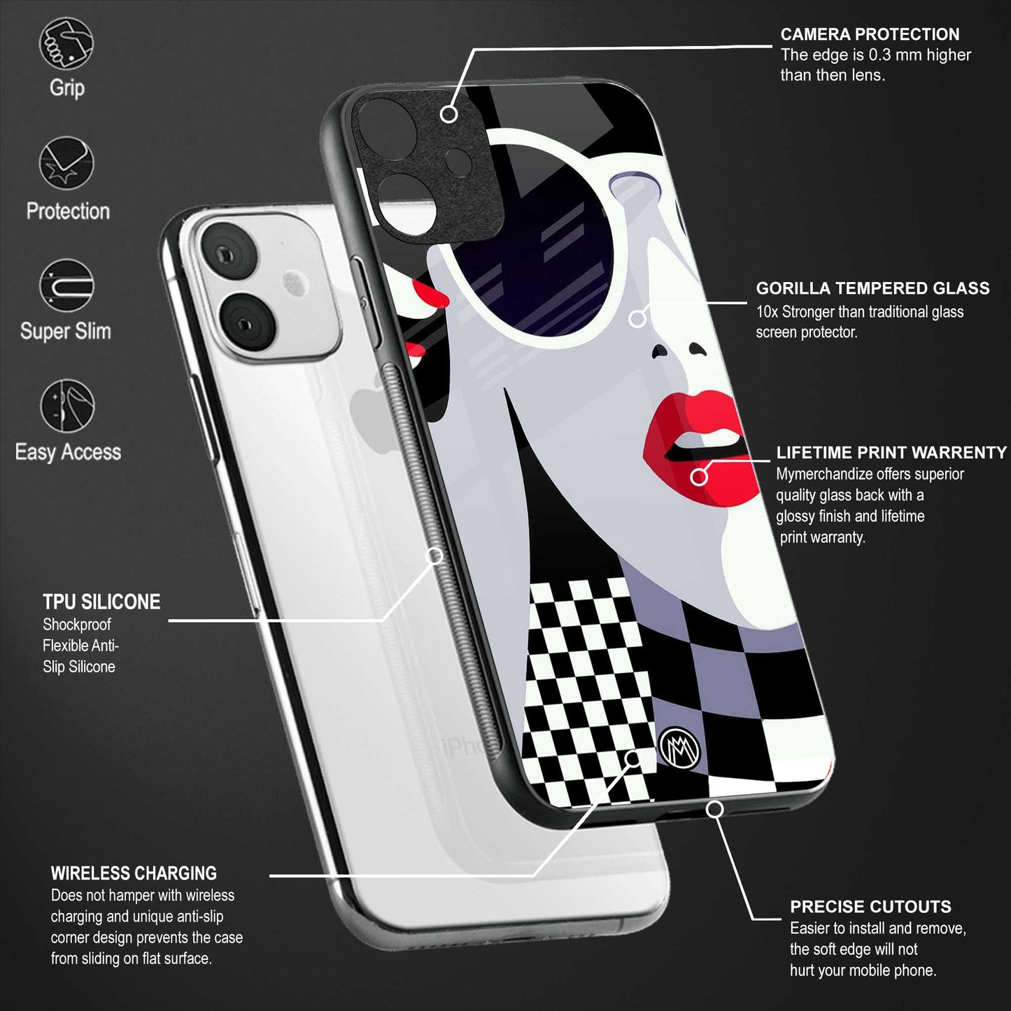 attitude queen back phone cover | glass case for oppo reno 8