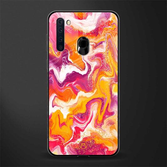 aureolin grape jam glass case for samsung a21 image