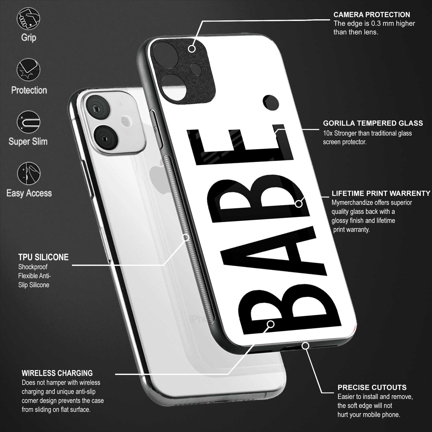 babe back phone cover | glass case for oneplus 10r 5g