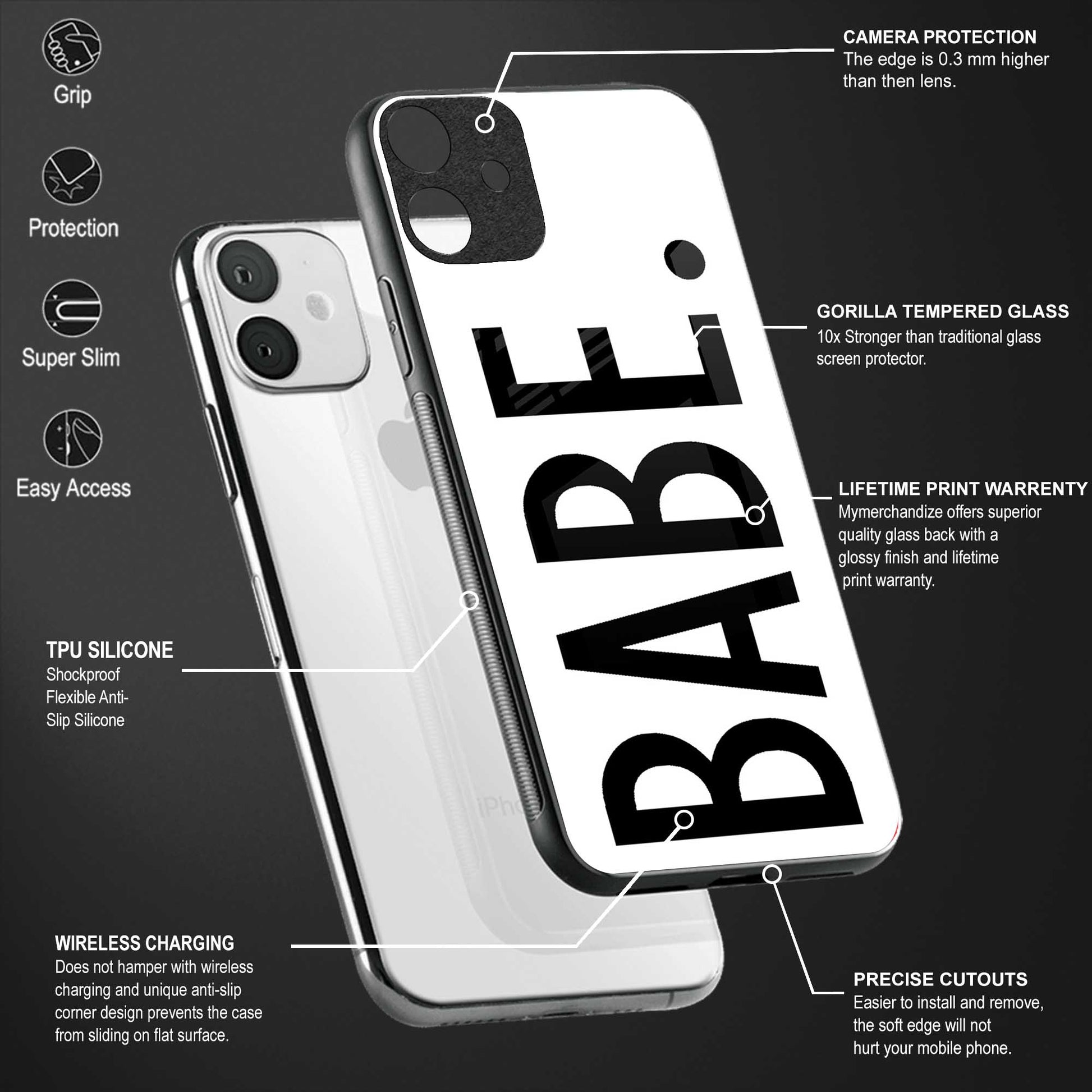 babe glass case for oppo a3s image-4