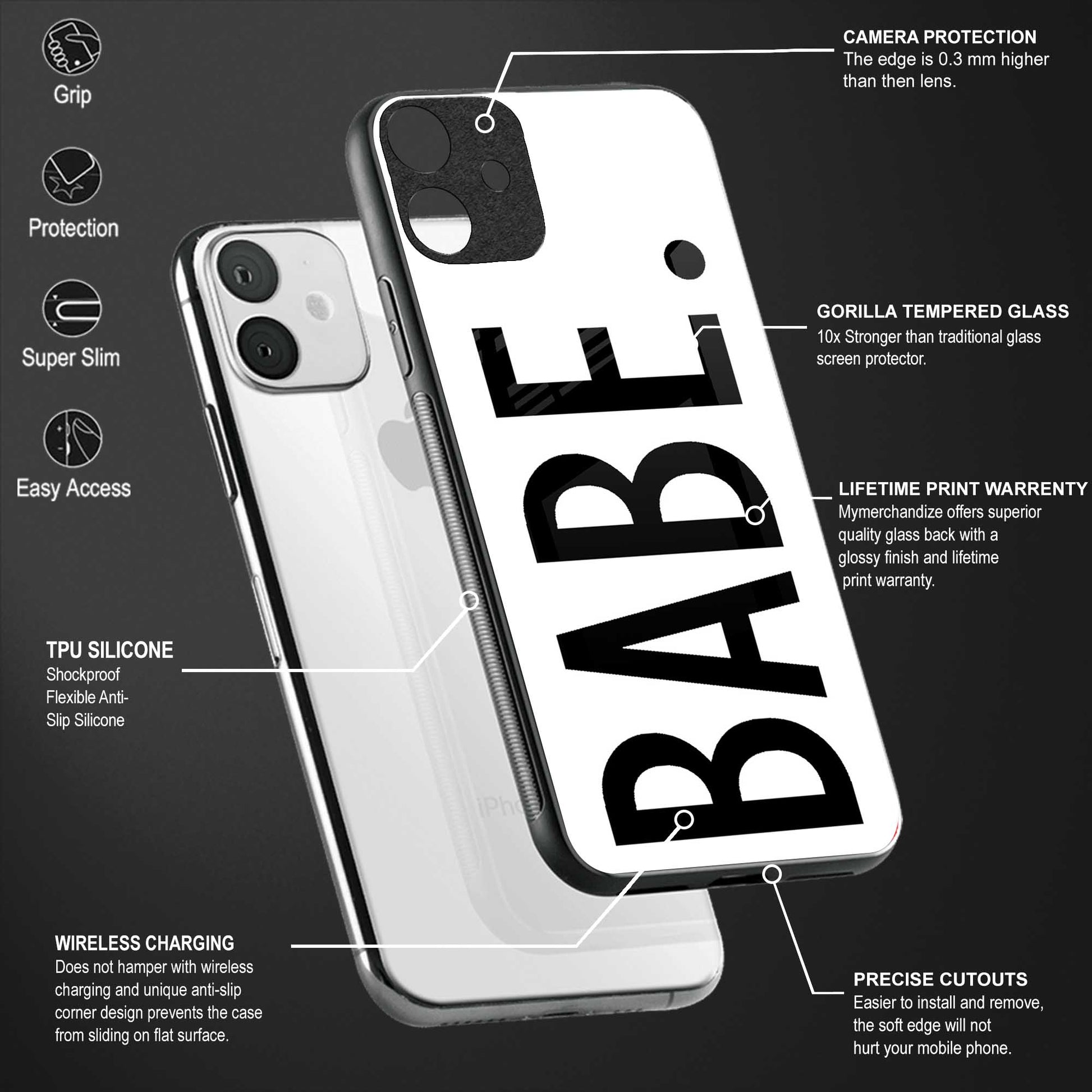 babe back phone cover | glass case for oppo reno 5