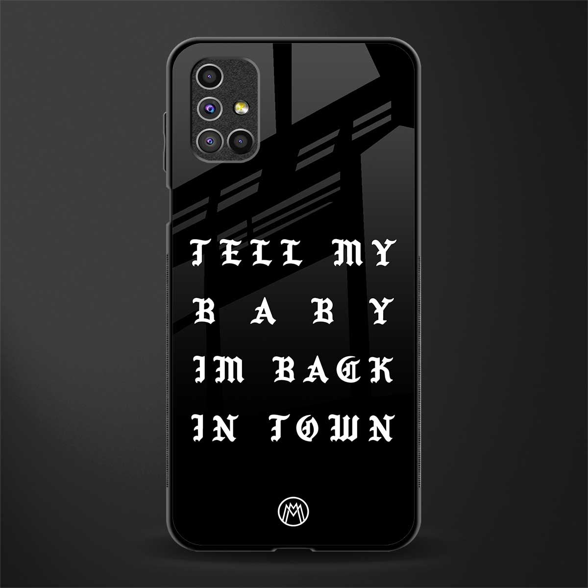 back in town glass case for samsung galaxy m51 image