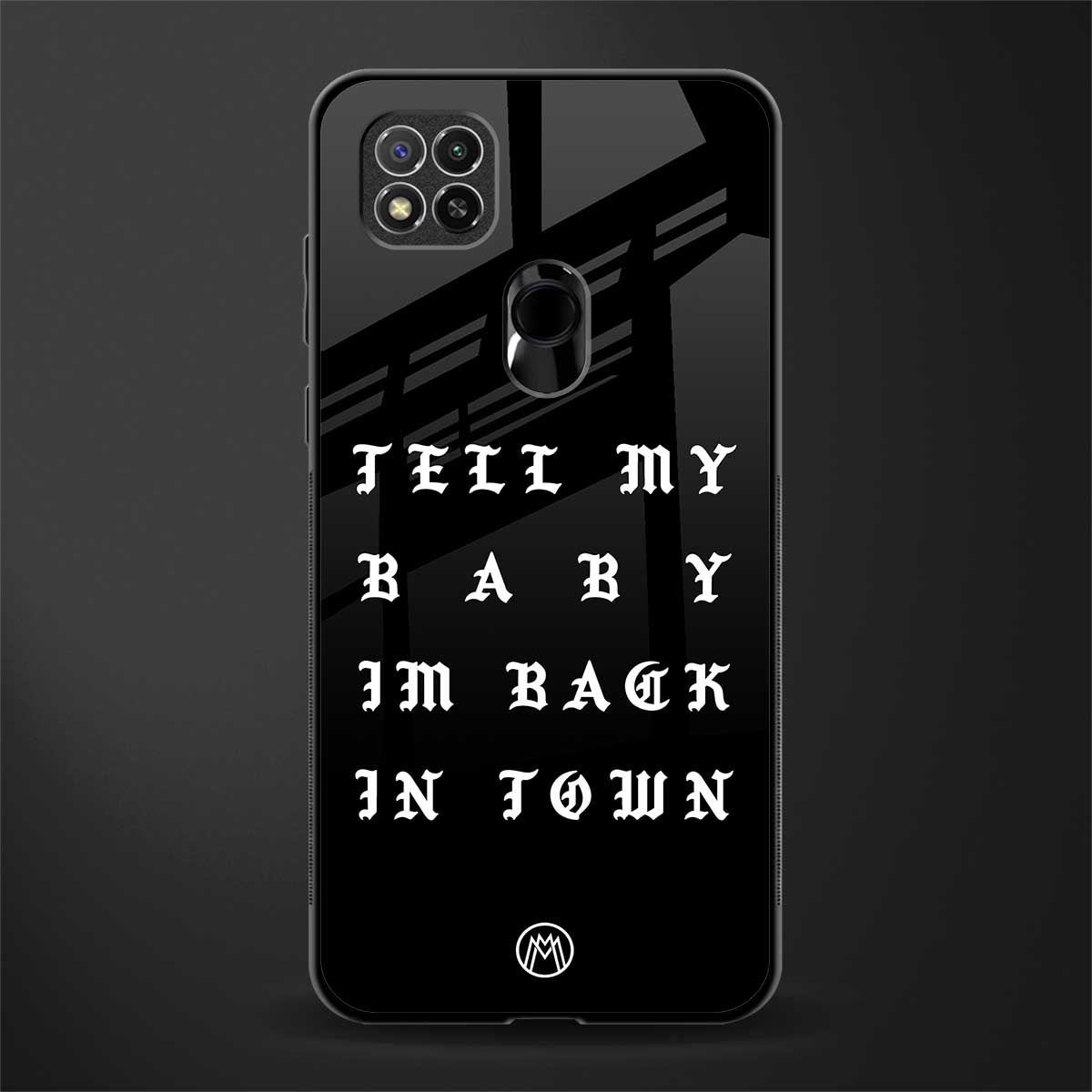 back in town glass case for redmi 9c image