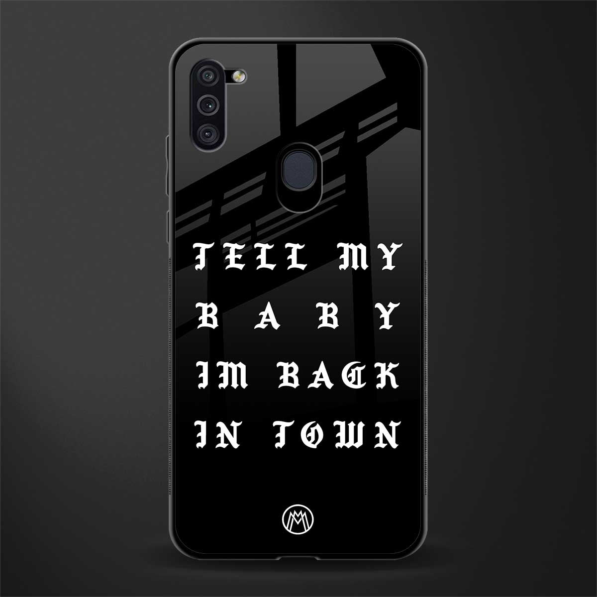 back in town glass case for samsung galaxy m11 image