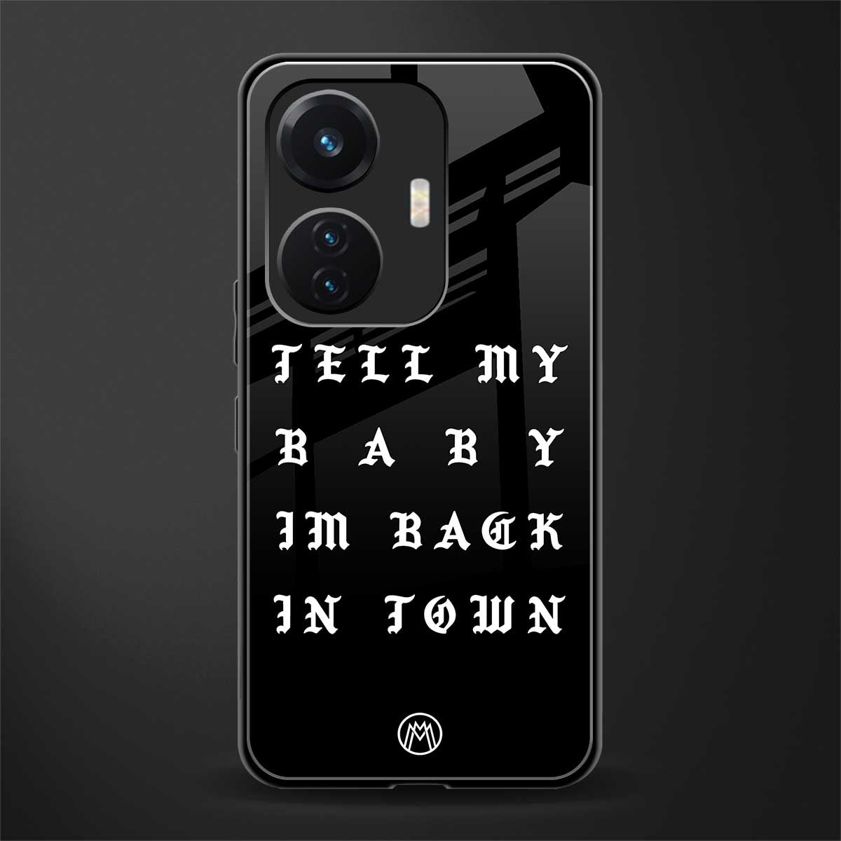 back in town back phone cover | glass case for vivo t1 44w 4g