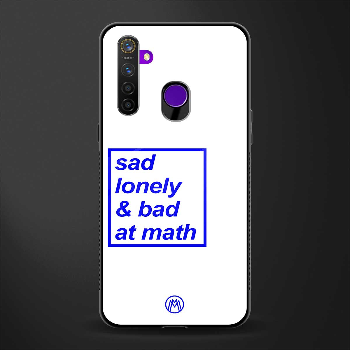 bad at math glass case for realme 5 image