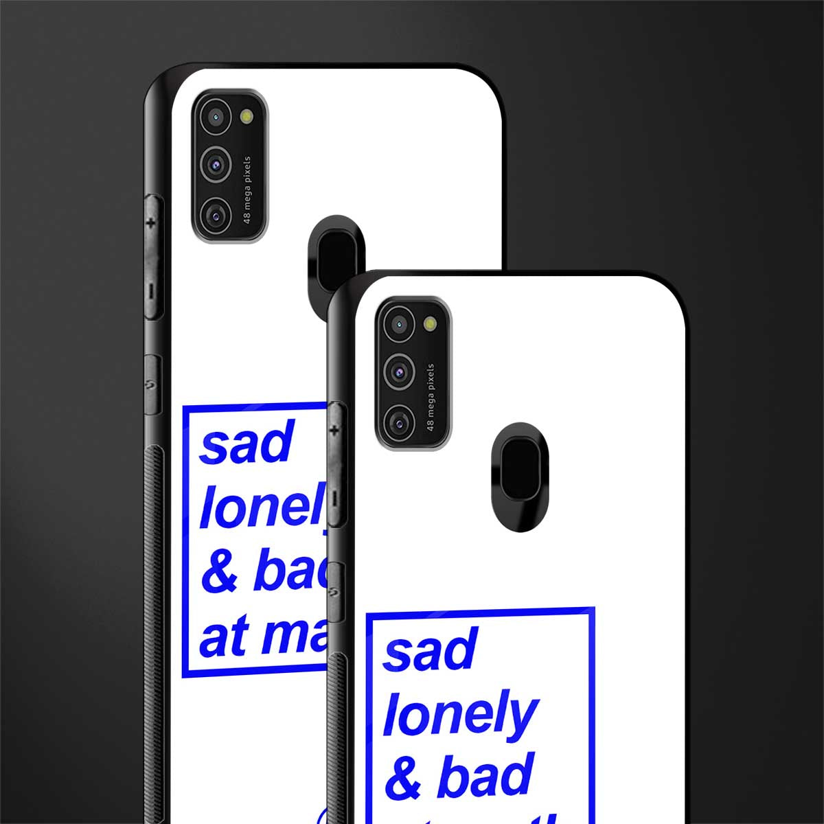 bad at math glass case for samsung galaxy m21 image-2