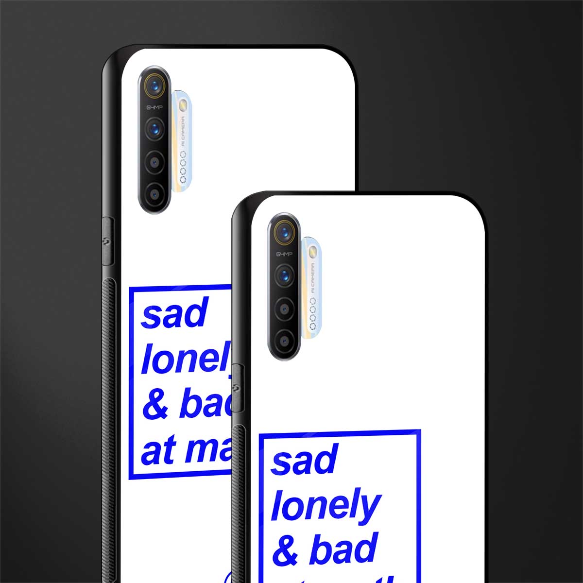 bad at math glass case for realme xt image-2